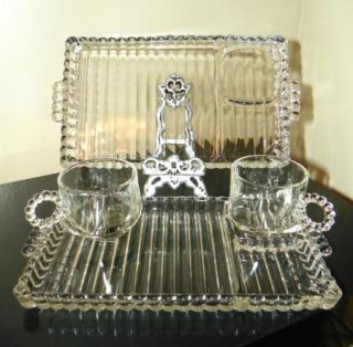 Boopie Clear Glass Luncheon Snack Plates Cups Anchor Hocking