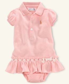 Ralph Lauren Baby Set, Baby Girl Short Sleeve Mesh Polo Dress