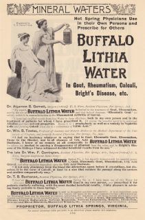 Vintage Buffalo Lithia Water Bottle Quack Medicine Ad