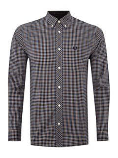 Fred Perry Long sleeved checked shirt Steel   