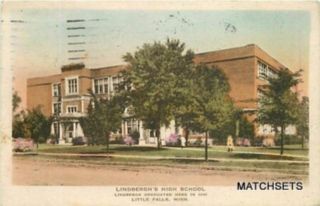 1928 LITTLE FALLS, MINNESOTA Lindberghs High School Albertype CO