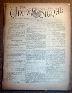 Newspapers for Prohibition The Union Signal Chicago Illinois