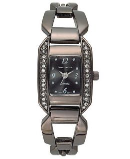 Charter Club Watch, Hematite Tone Square Link Bracelet 24mm   Fashion