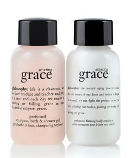 FREE deluxe amazing grace lotion and shower gel with $50 philosophy