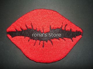 This is an order for 1 piece of Red Smooch Kissing Lips iron on