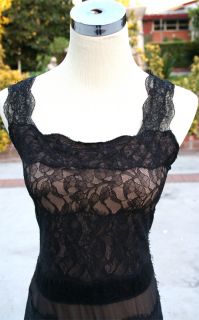 Max Azria $1200 Black Pageant Formal Evening Gown L