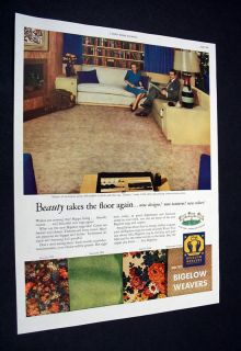 Bigelow Weavers Rugs Carpets 1940s Living Room Scene Ad