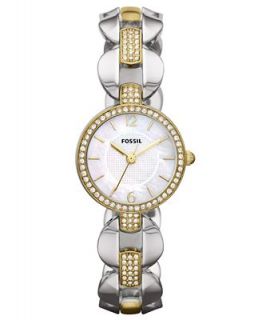 Fossil Watch, Womens Dress Glitz Two Tone Stainless Steel Link