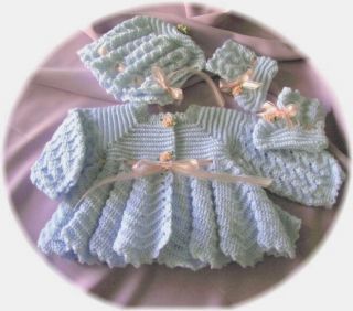 PC Ripple Baby Sweater Set Crochet Pattern by Rebecca