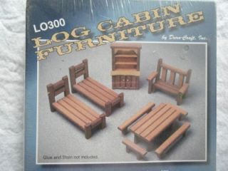 Doll House Furniture Kit for Rustic Log Cabin LO300 Dura Craft Pre Cut