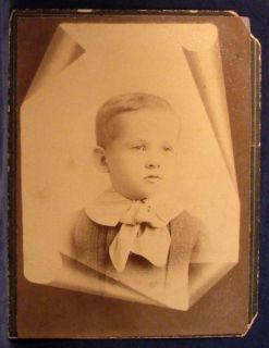 Photo Young Boy Memorial Scroll Wiggins Cedar Rapids Iowa 1890s