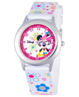 Disney Watch, Kids Minnie Mouse Time Teacher Floral Printed Nylon