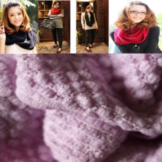 Girls Lovely Knitting Wool Bubble Corn Dot Circle Scarf Neckerchief