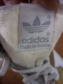 Vtg Adidas White Gold Hi Top Sneakers 7 5 France