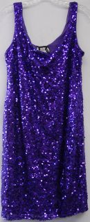 Liza Minnelli Collection Sequin Dress Purple Sz L New