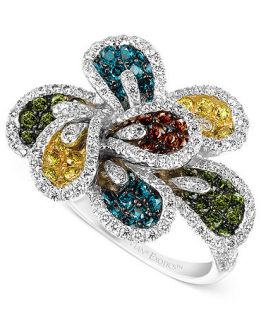 Le Vian 14k White Gold Ring, Mixberry™ Diamond Flower Ring (1 9/10
