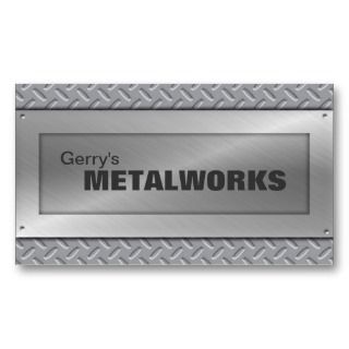 Sheet Metal Trade Business Card   Black & Silver