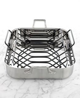 Calphalon AccuCore Stainless Steel Roaster with Rack, 16 Multiply