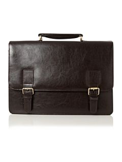 Linea Linea brown 2 gusset briefcase   