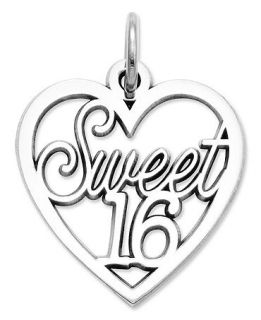 14k White Gold Charm, Sweet 16 Heart Charm   Bracelets   Jewelry