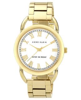 Anne Klein Watch, Womens Gold tone Adjustable Bracelet 37mm AK