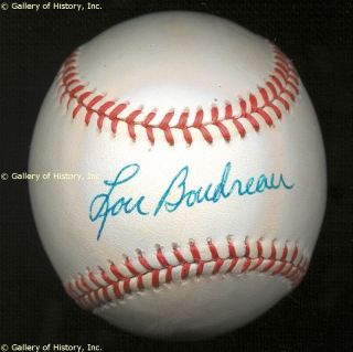 Lou Boudreau Baseball Signed