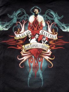 EXCELLENT CARLOS SANTANA + LOS LONELY BOYS 2005 Music Concert T Shirt