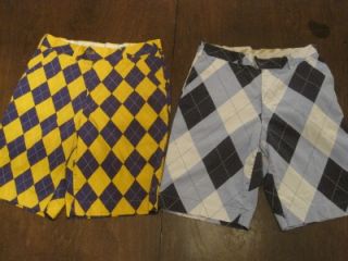 Pairs Mens Loudmouth Golf Pants & Shorts Size 32 Waist Cotton Candy