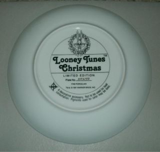 Looney Tunes Merry Christmas Porcelain Collector Plate HR6143 1991