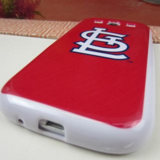 St. Louis Cardinals Red Silicone Rubber Skin Cover Case Samsung Galaxy