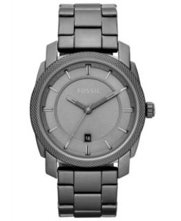 Fossil Watch, Mens Machine Smoke Ion Plated Stainless Steel Bracelet
