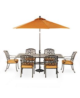 Montclair Outdoor Patio Furniture, 7 Piece Dining Set (84x42