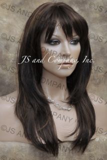 Lovely Long Straight Face FRAMING Wig Brown Blonde Mix
