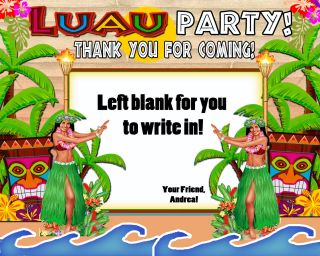 Luau Birthday Party Ticket Invitations VIP Pass Favors U Print