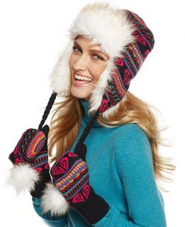 Roxy Hat, Heirloom Earflap with Faux Fur   Handbags & Accessories