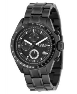 Fossil Watch, Mens Chronograph Decker Black Stainless Steel Bracelet