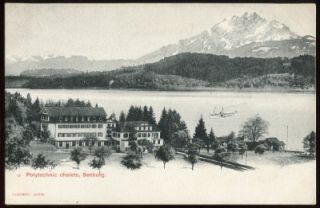 Lucerne Switzerland Polytechnic Chalets Seeburg UDB Vintage Postcard