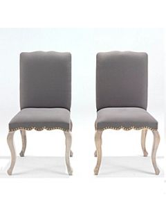 Black Orchid Grace Grey Oak Studded Dining Chair   