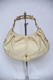Yves Saint Laurent Rive Gauche Leather Vincennes Horn Hobo Bag Handbag