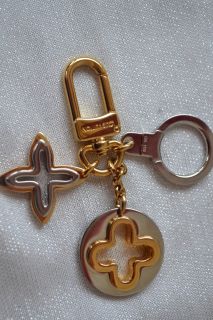 Louis Vuitton Silver Gold Brass Monogram Insolence Bag Charm Key Ring