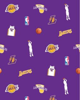 Los Angeles Lakers NBA Basketball Print Fleece Fabric