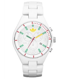 adidas Watch, Mens Chronograph Cambridge White Plastic Bracelet 47mm