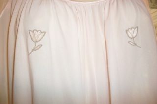 Lovely Lucie Ann Vtg 50s Long Silky Pink Nightgown Gown Damaged Plus