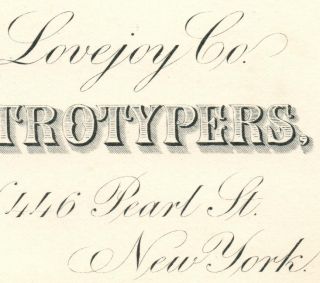1800s Lovejoy Co Electrotypers 444 Pearl St New York Printing