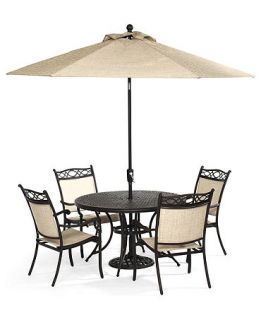 Branson Outdoor Patio Furniture, 5 Piece Set (48 Round Dining Table