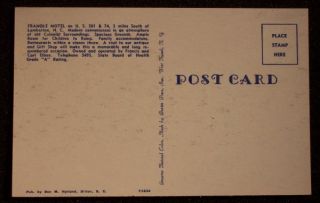 Franole Motel, Lumberton, Robeson County, North Carolina Postcard