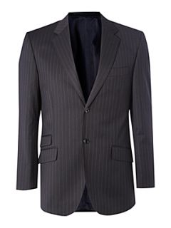 Howick Tailored Harrison wide pinstripe suit jacket Navy   