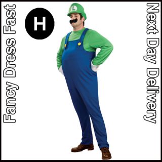 Adult Kids Super Mario Luigi Bros Fancy Dress Game Costume Mens Boys