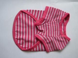 Dog Clothes Polo Shirt Stripy Pink Size SS M DM 