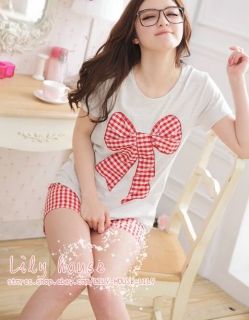Lily House Womens Pajamas Lovely Short Sleeve T Shirt 2pc Set